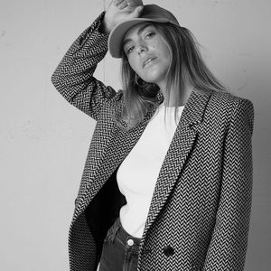 Anine Bing Fishbone Wool Blazer